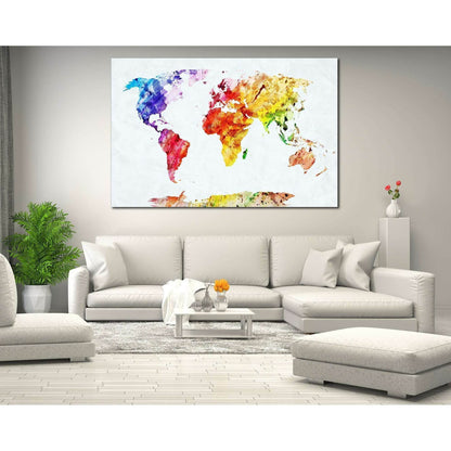 Watercolor World Map №705 Ready to Hang Canvas PrintCanvas art arrives ready to hang, with hanging accessories included and no additional framing required. Every canvas print is hand-crafted, made on-demand at our workshop and expertly stretched around 10