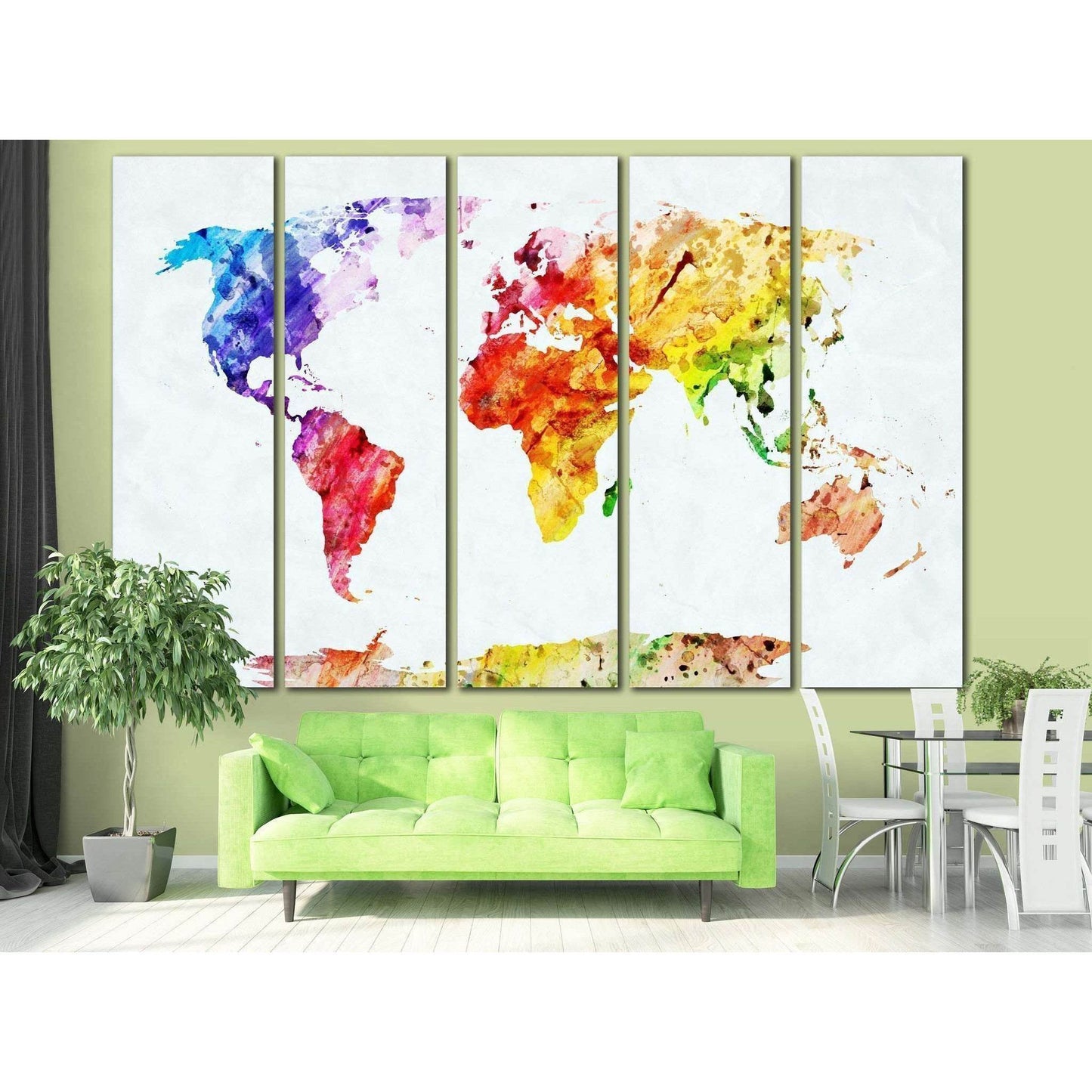Watercolor World Map №705 Ready to Hang Canvas PrintCanvas art arrives ready to hang, with hanging accessories included and no additional framing required. Every canvas print is hand-crafted, made on-demand at our workshop and expertly stretched around 10