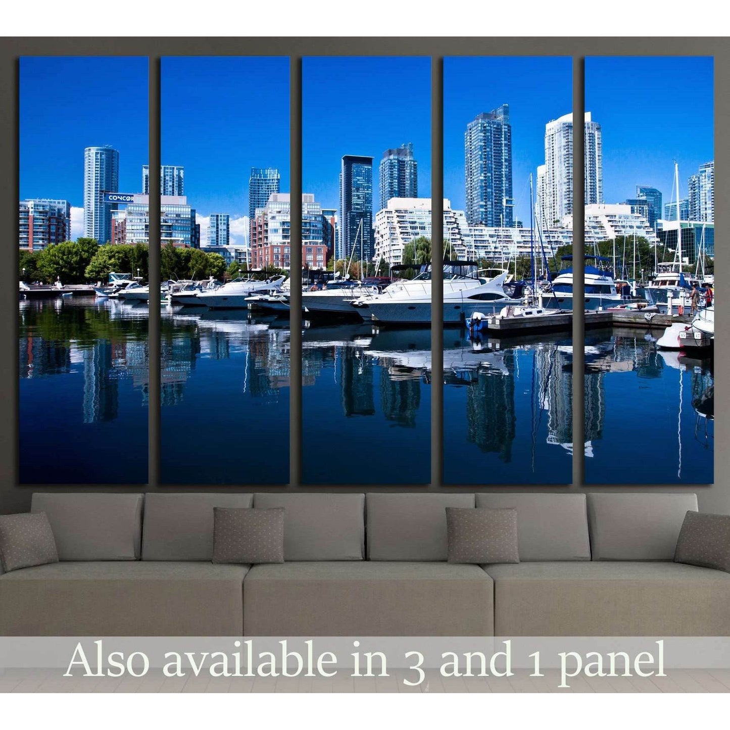 Waterfront at Toronto with high rise building as background №2029 Ready to Hang Canvas Print - Zellart Canvas Prints ALL_Products, s-2029
