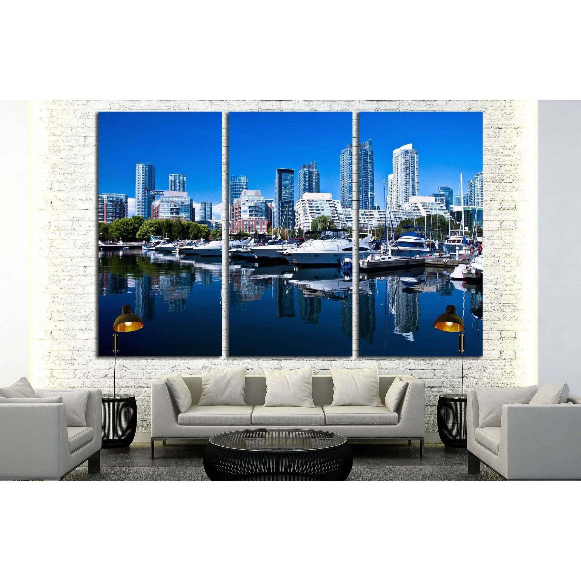 Waterfront at Toronto with high rise building as background №2029 Ready to Hang Canvas Print - Zellart Canvas Prints ALL_Products, s-2029