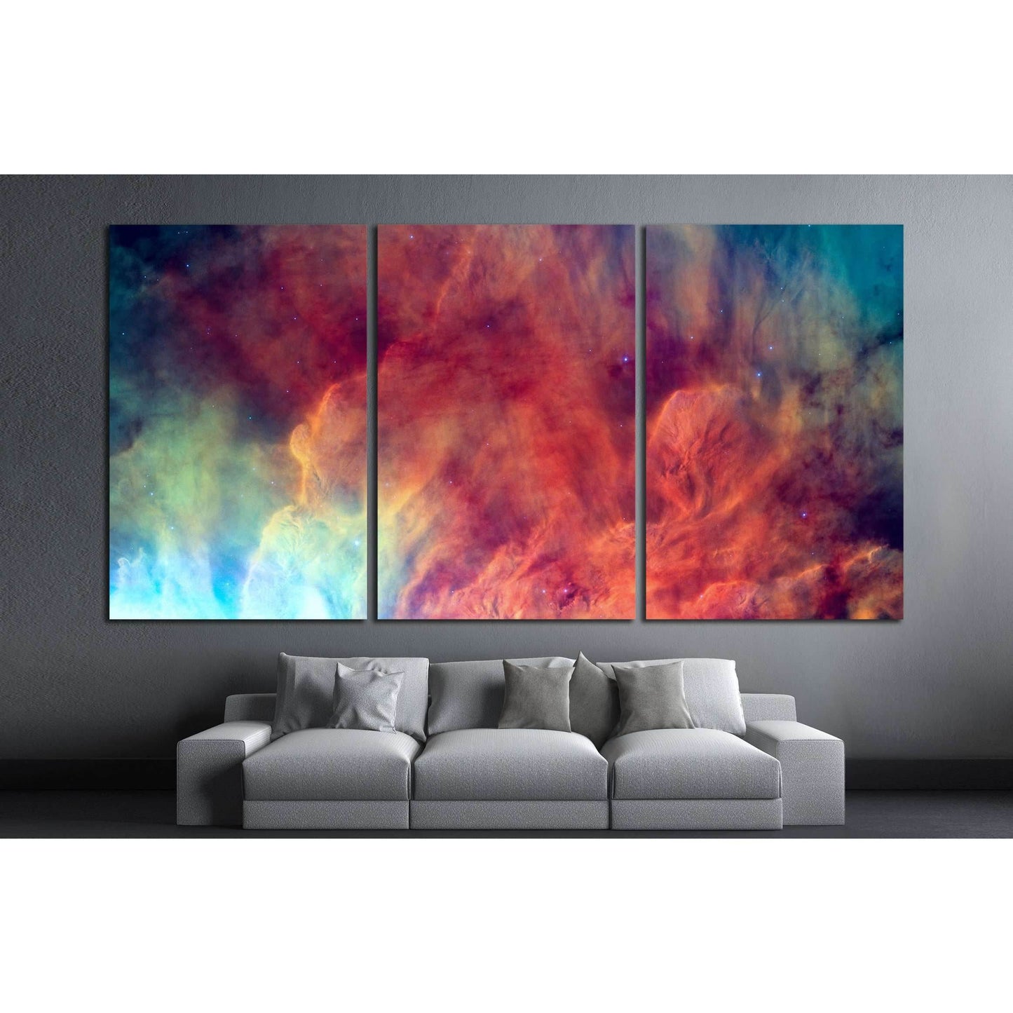 Waves breaking in the stellar Lagoon Nebula or emission nebula Messier №2558 Ready to Hang Canvas PrintCanvas art arrives ready to hang, with hanging accessories included and no additional framing required. Every canvas print is hand-crafted, made on-dema