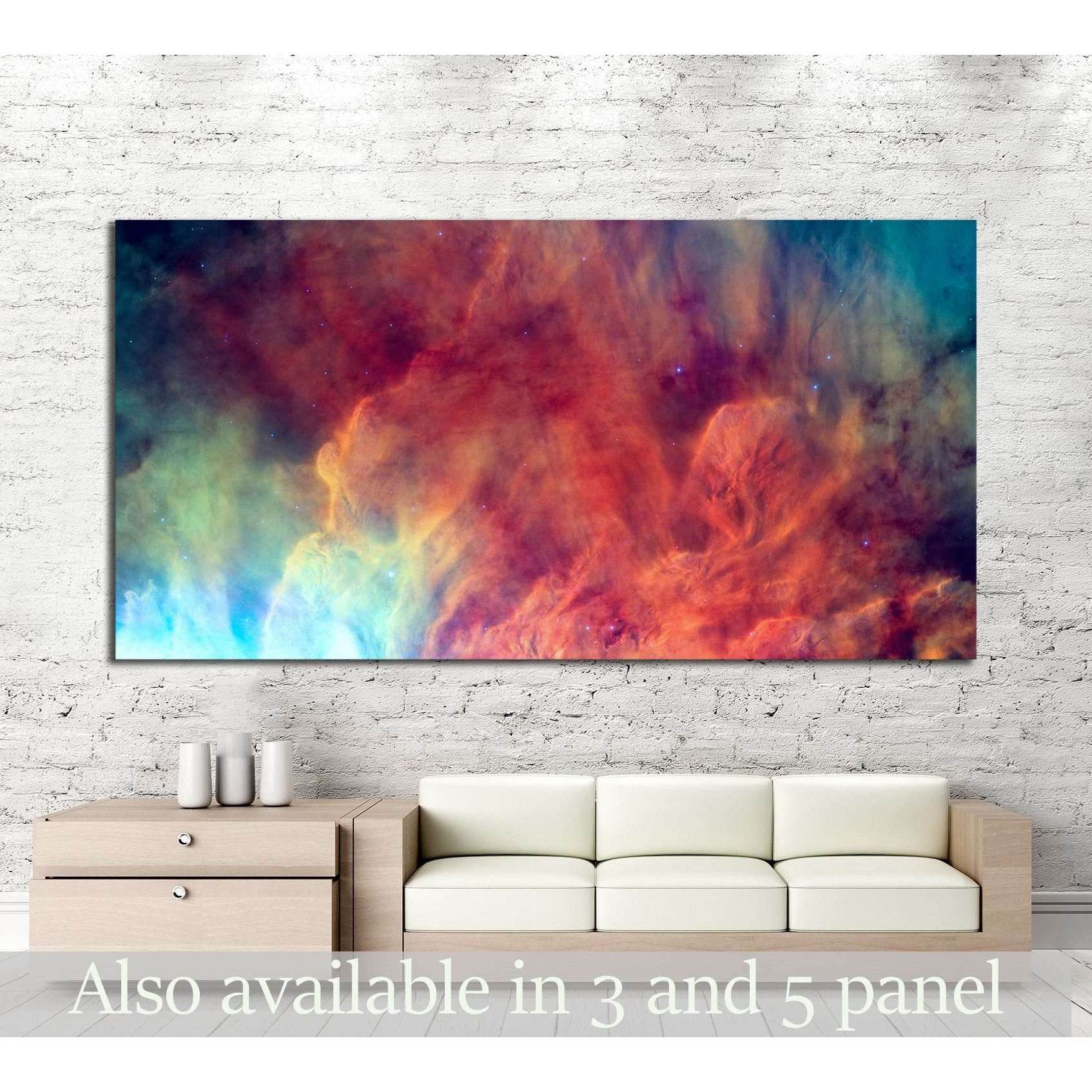 Waves breaking in the stellar Lagoon Nebula or emission nebula Messier №2558 Ready to Hang Canvas Print - Zellart Canvas Prints ALL_Products, s-2558