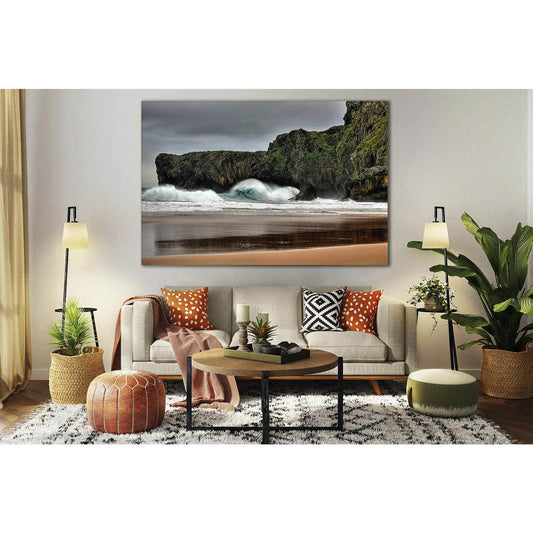 Waves Hitting The Rocks On The Shoreline №SL198 Ready to Hang Canvas Print - Zellart Canvas Prints 0new, ALL_Products, Beach Ocean & Waves