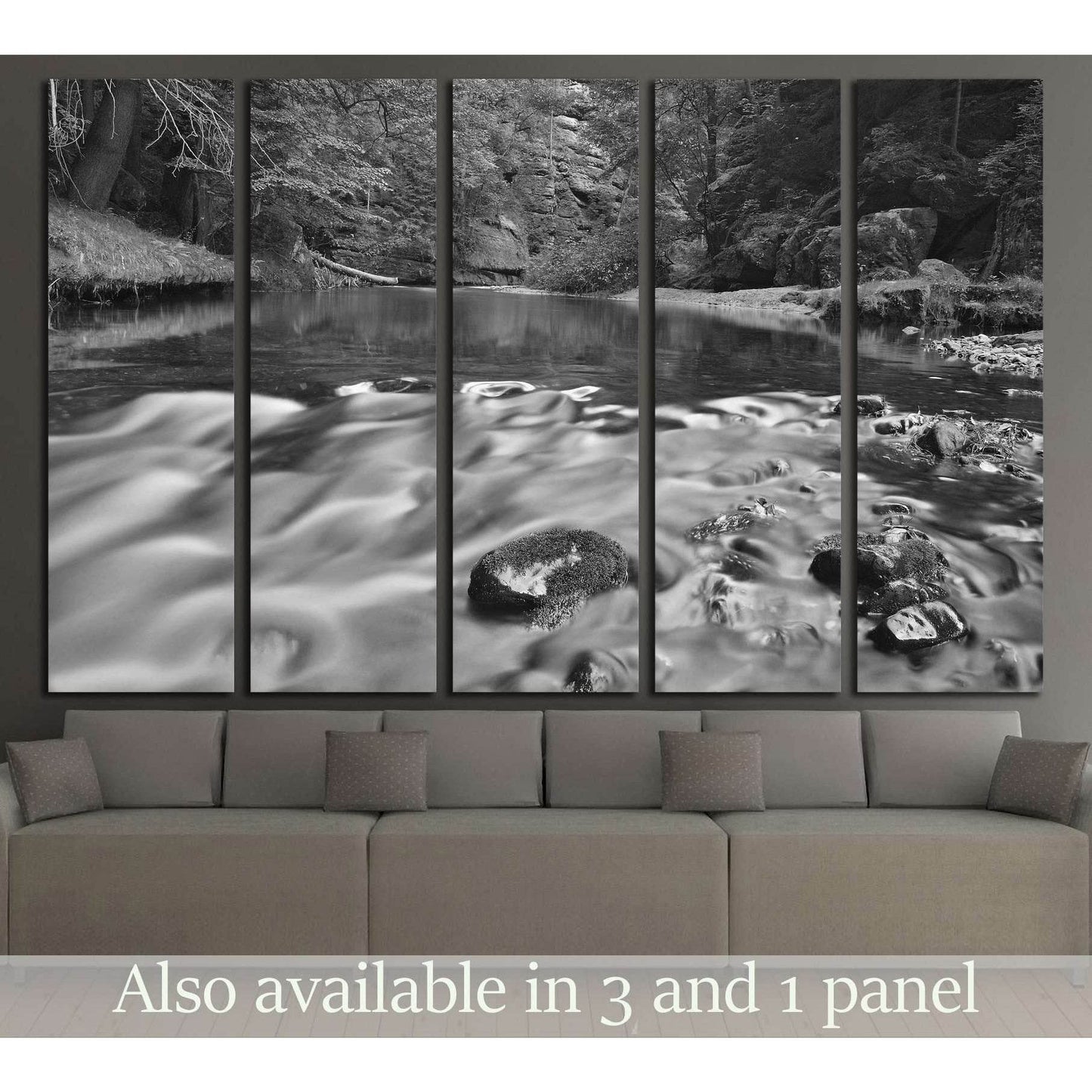 Waves in water of mountain river covered by leaves forest. №2857 Ready to Hang Canvas PrintCanvas art arrives ready to hang, with hanging accessories included and no additional framing required. Every canvas print is hand-crafted, made on-demand at our wo