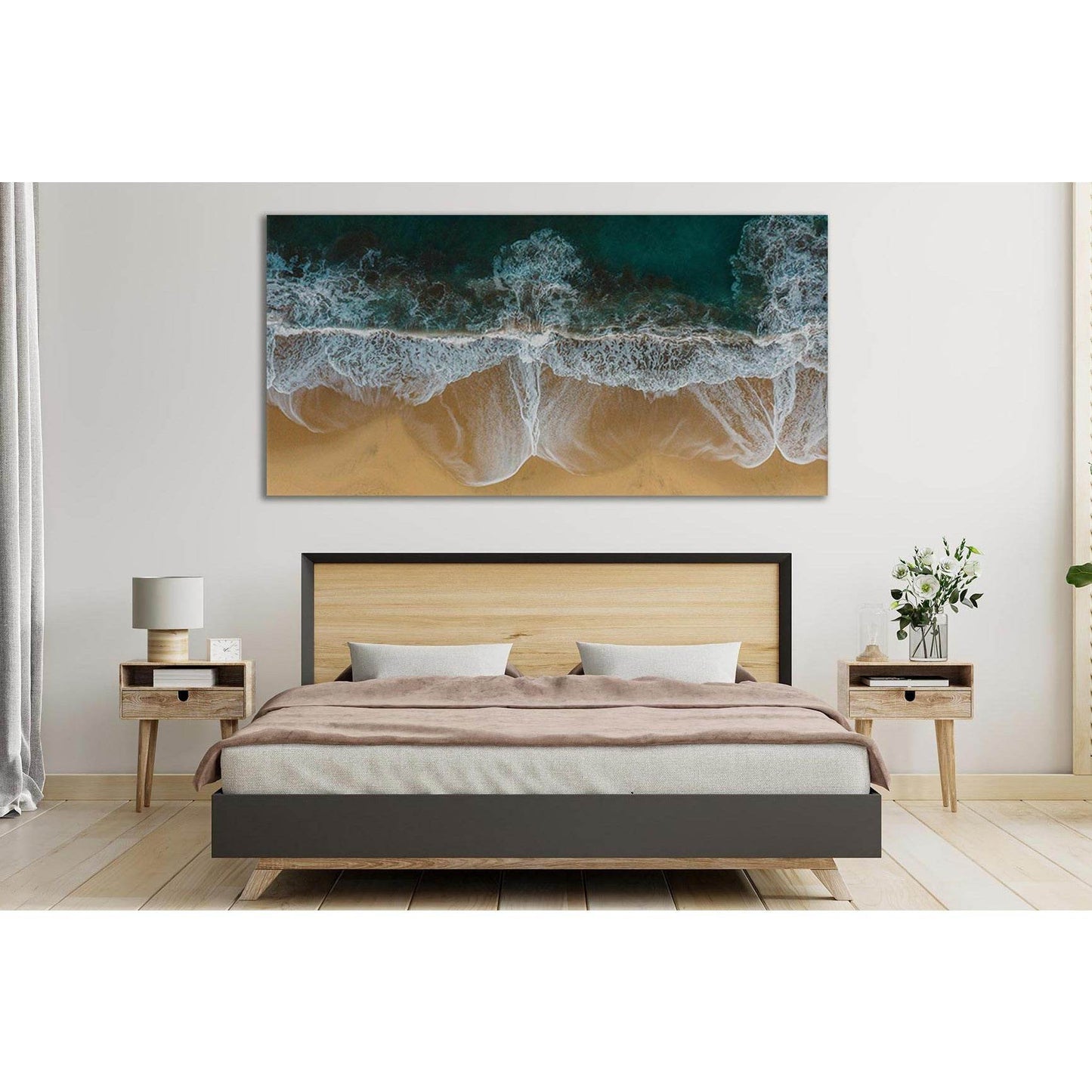 Waves Splashing On Sand Beach №SL121 Ready to Hang Canvas Print - Zellart Canvas Prints 0new, ALL_Products, Beach Ocean & Waves