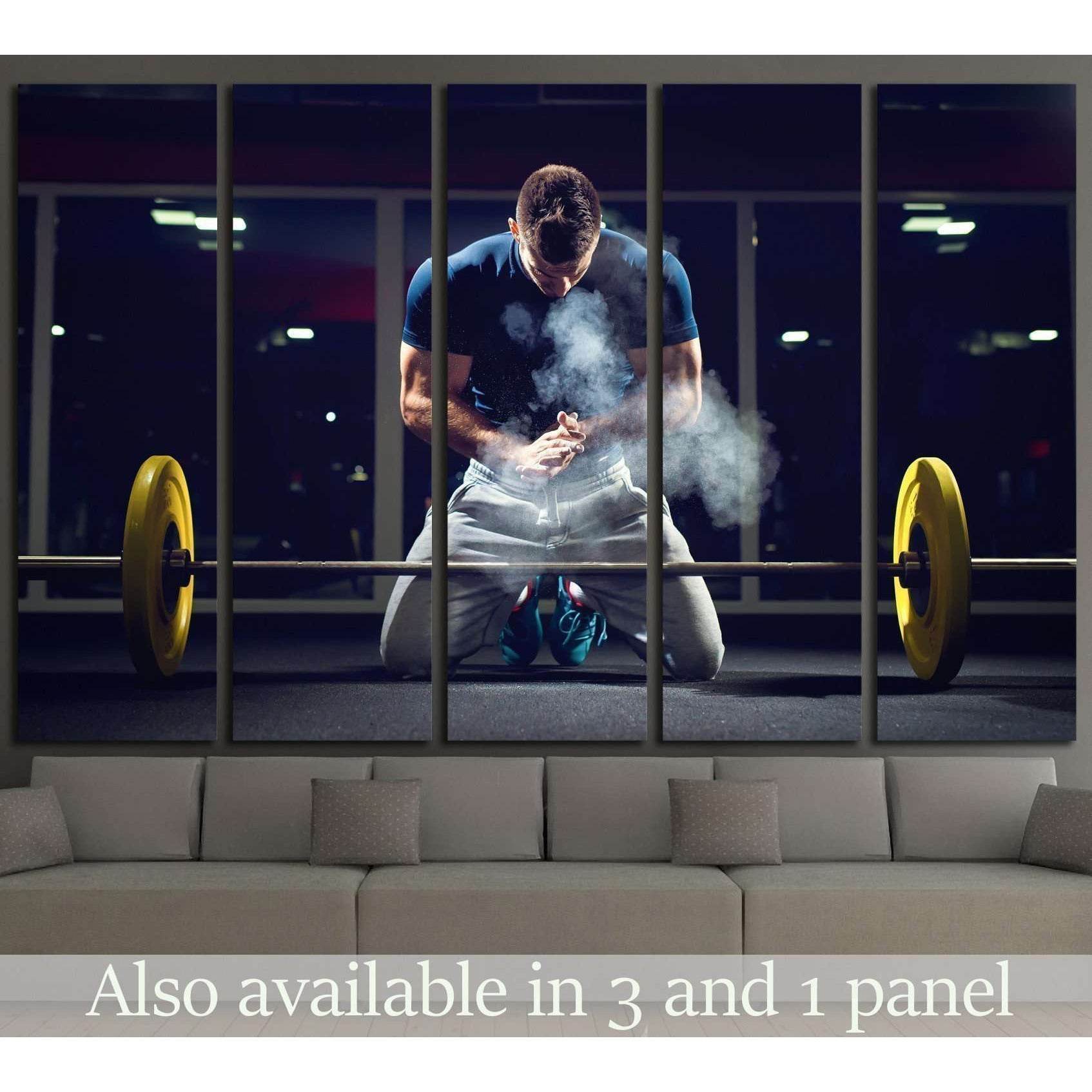 weightlifter preparing for training №1381 Ready to Hang Canvas Print - Zellart Canvas Prints ALL_Products, s-1381