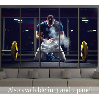weightlifter preparing for training №1381 Ready to Hang Canvas Print - Zellart Canvas Prints ALL_Products, s-1381