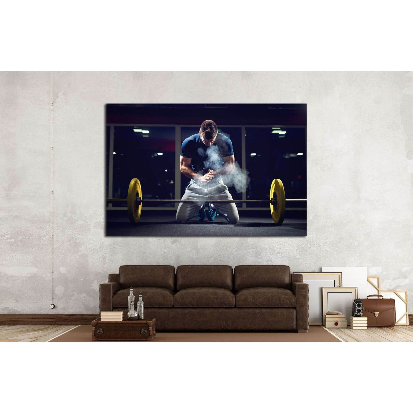 weightlifter preparing for training №1381 Ready to Hang Canvas Print - Zellart Canvas Prints ALL_Products, s-1381