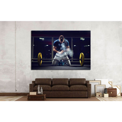 weightlifter preparing for training №1381 Ready to Hang Canvas Print - Zellart Canvas Prints ALL_Products, s-1381