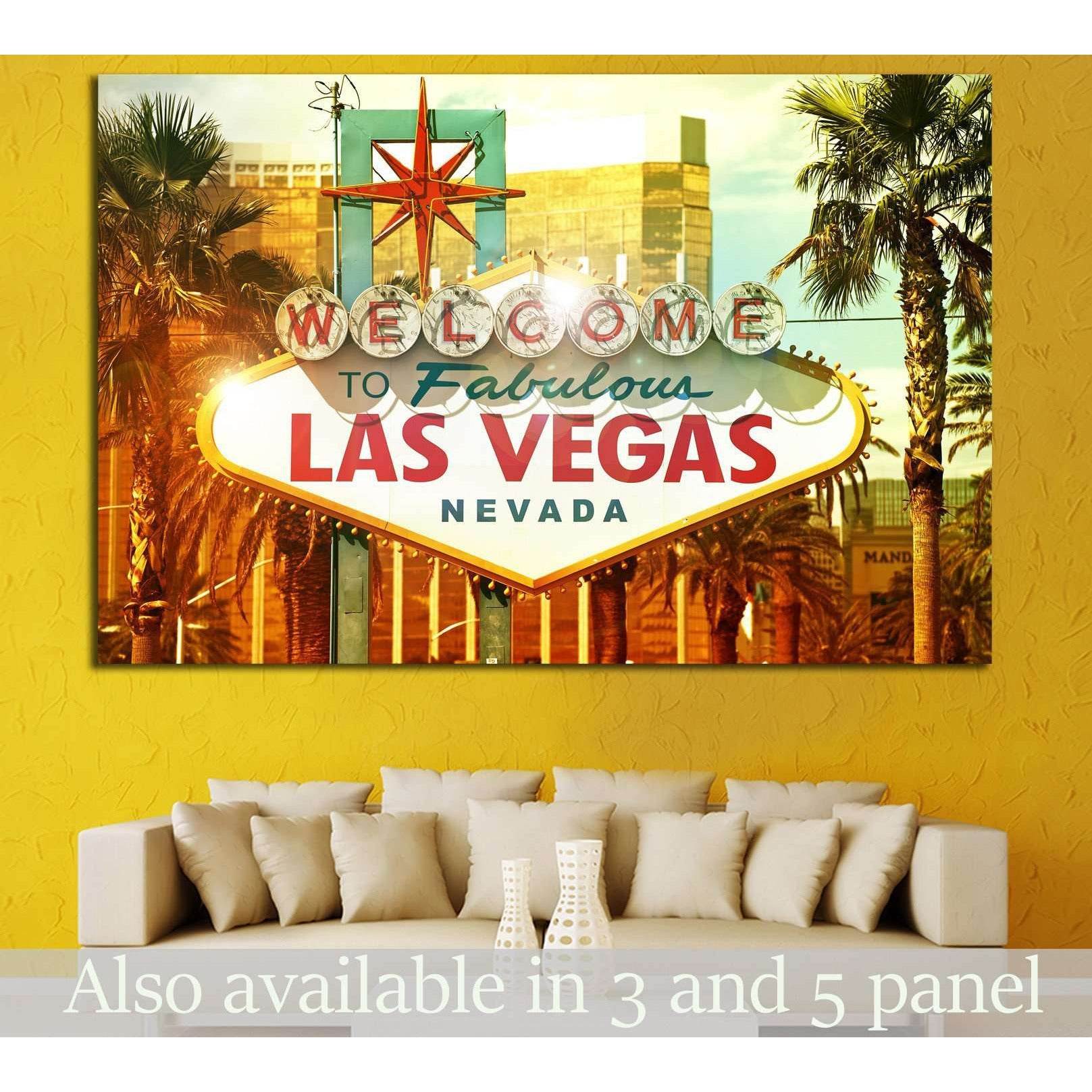 Welcome to Las Vegas №544 Ready to Hang Canvas Print - Zellart Canvas Prints ALL_Products, s-544