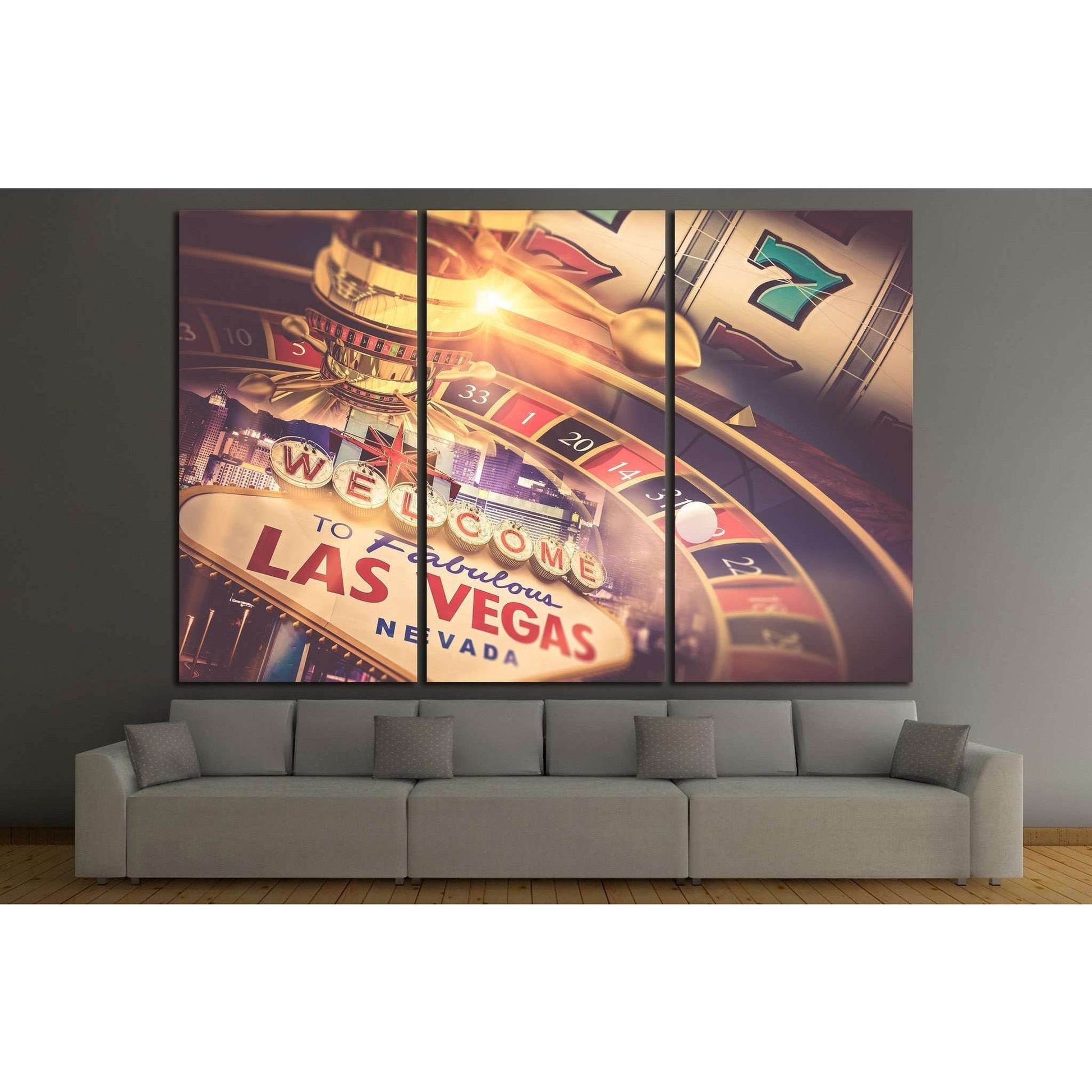 welcome to las vegas sign №727 Ready to Hang Canvas Print - Zellart Canvas Prints ALL_Products, s-727