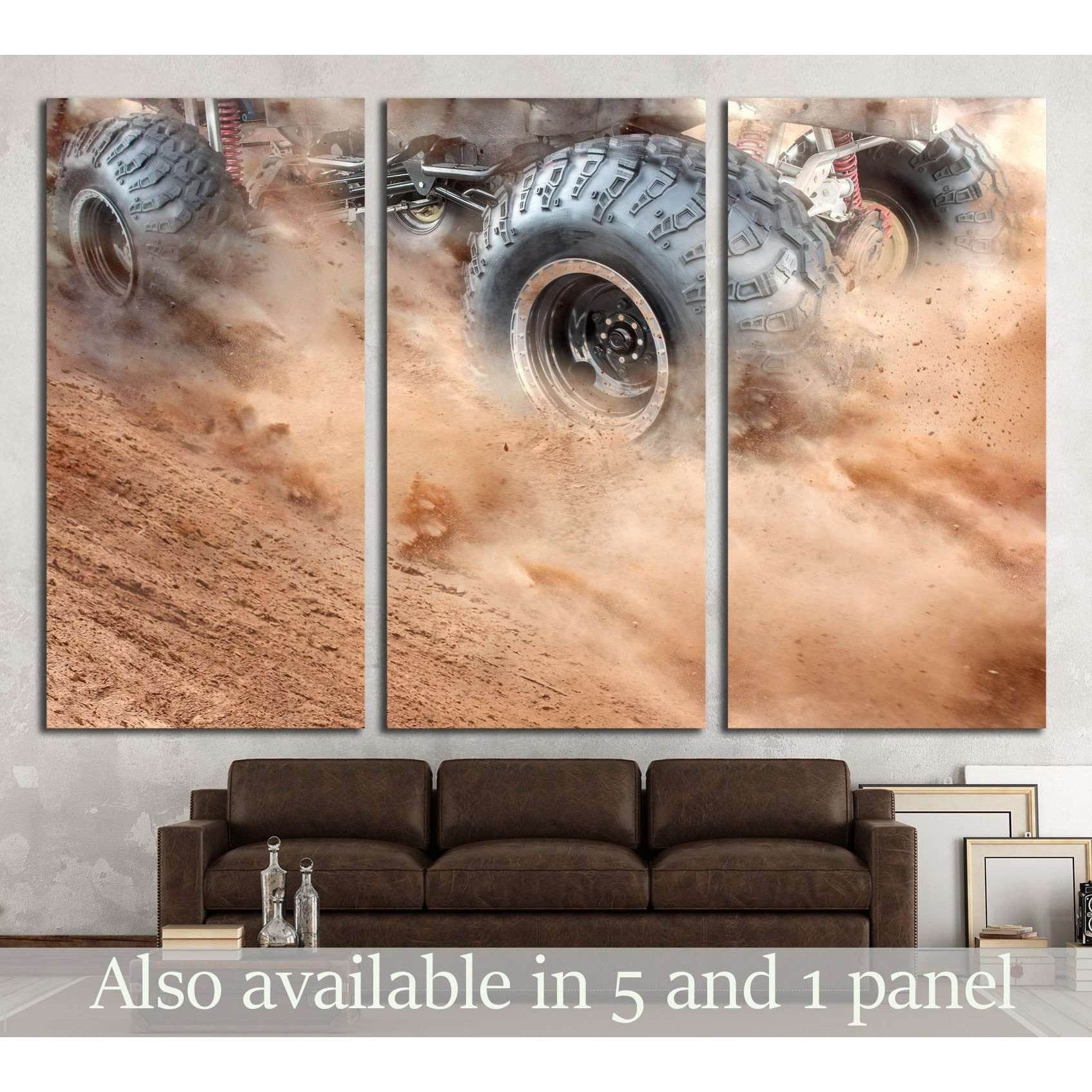 wheels tires and off-road truck №1866 Ready to Hang Canvas Print