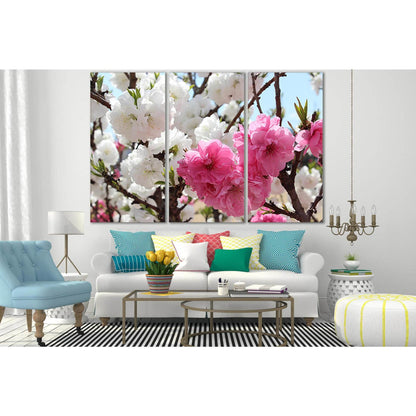 White And Pink Sakura №SL825 Ready to Hang Canvas Print - Zellart Canvas Prints 0new, ALL_Products, Trees Wall Art