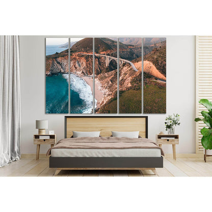 White Bridge Over The Sea №SL1148 Ready to Hang Canvas Print - Zellart Canvas Prints 0new, ALL_Products, Bridges Wall Art