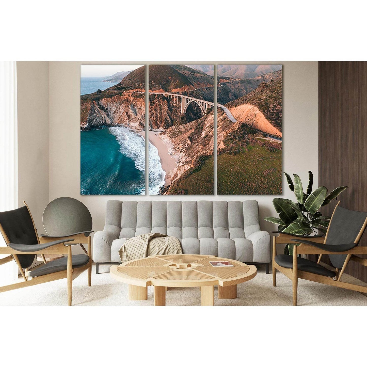 White Bridge Over The Sea №SL1148 Ready to Hang Canvas Print - Zellart Canvas Prints 0new, ALL_Products, Bridges Wall Art