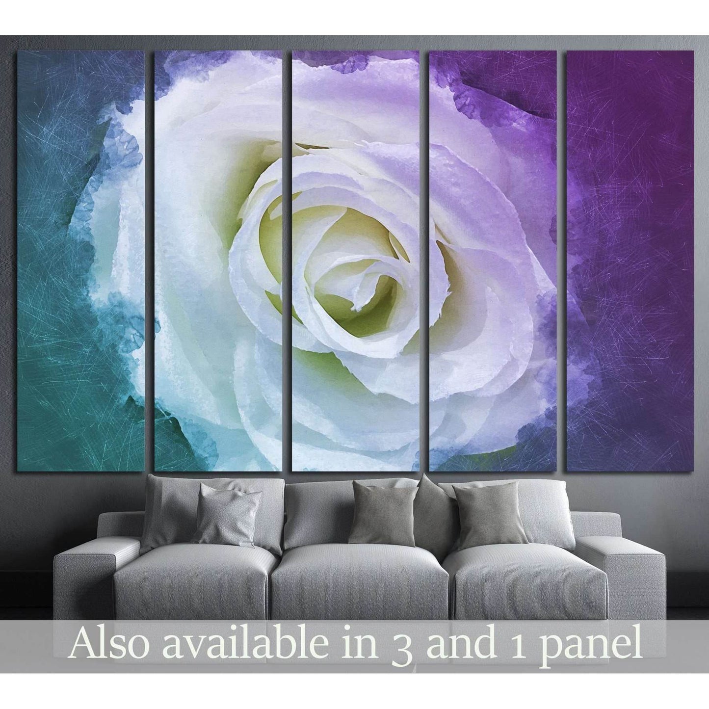 white rose flower №1082 Ready to Hang Canvas Print - Zellart Canvas Prints ALL_Products, s-1082