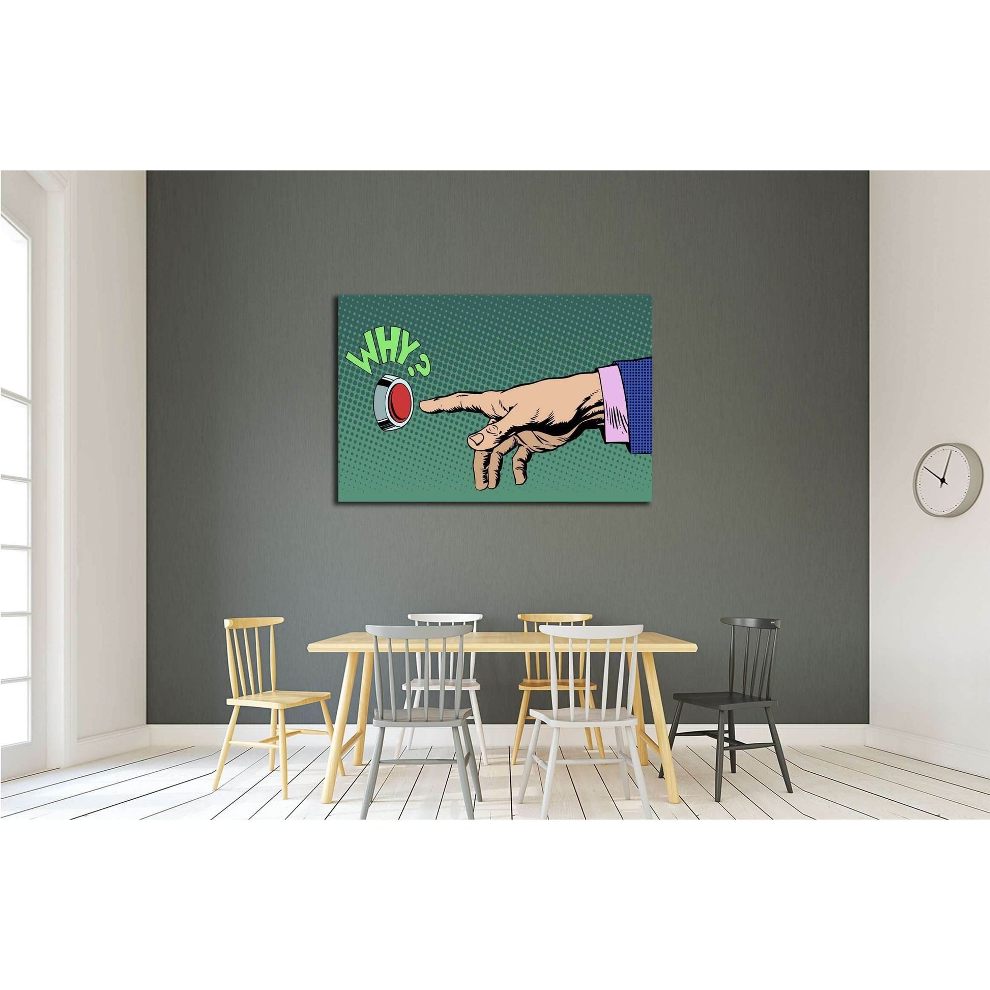 Why Pop Art №3317 Ready to Hang Canvas PrintCanvas art arrives ready to hang, with hanging accessories included and no additional framing required. Every canvas print is hand-crafted, made on-demand at our workshop and expertly stretched around 100% North