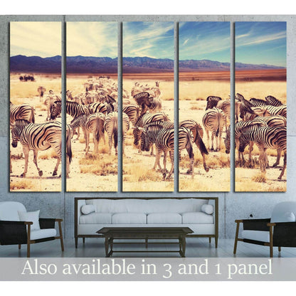 Wild zebra №1848 Ready to Hang Canvas Print - Zellart Canvas Prints ALL_Products, s-1848