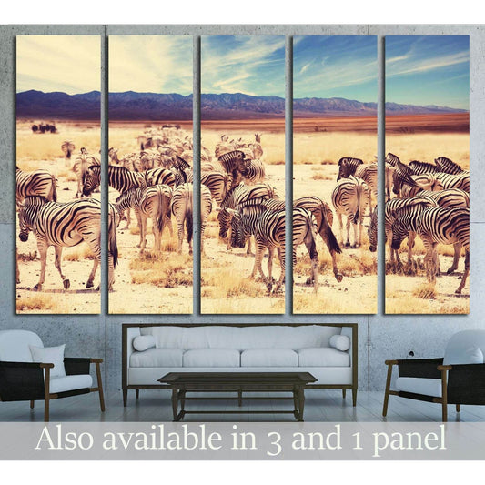 Wild zebra №1848 Ready to Hang Canvas Print - Zellart Canvas Prints ALL_Products, s-1848