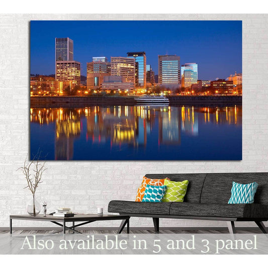 Willamette River along Portland's waterfront №754 Ready to Hang Canvas Print - Zellart Canvas Prints ALL_Products, s-754
