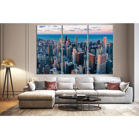 Willis Tower Chicago Skyline №SL333 Ready to Hang Canvas Print - Zellart Canvas Prints 0new, ALL_Products, Cityscapes & Skylines