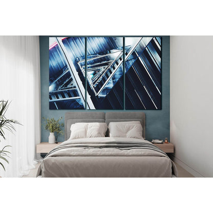 Winding Industrial Stairs №SL1386 Ready to Hang Canvas Print - Zellart Canvas Prints 0new, ALL_Products, Architecture