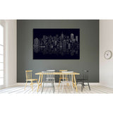 windows on abstract city skylines in black and white №1926 Ready to Hang Canvas Print