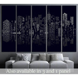 windows on abstract city skylines in black and white №1926 Ready to Hang Canvas Print