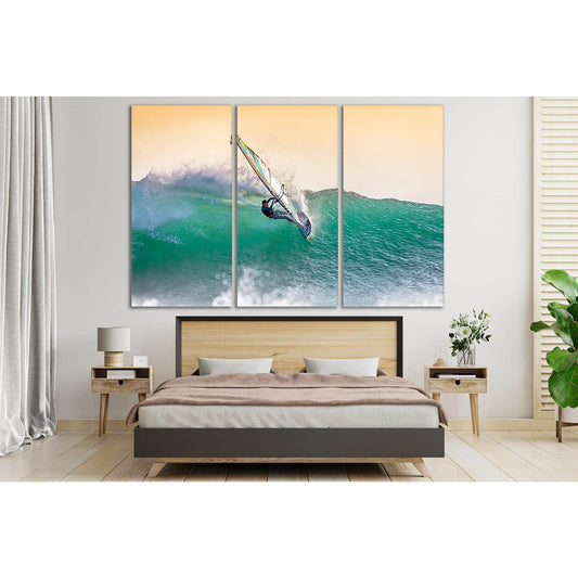 Windsurfing №SL199 Ready to Hang Canvas Print - Zellart Canvas Prints 0new, ALL_Products, Beach Ocean & Waves