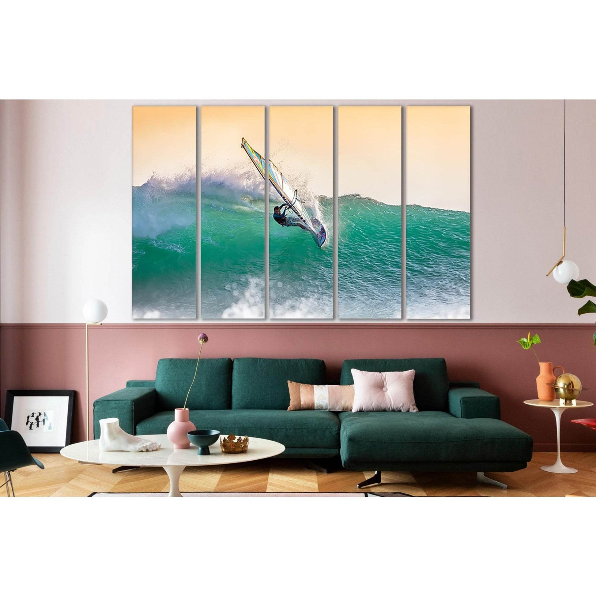 Windsurfing №SL199 Ready to Hang Canvas Print - Zellart Canvas Prints 0new, ALL_Products, Beach Ocean & Waves