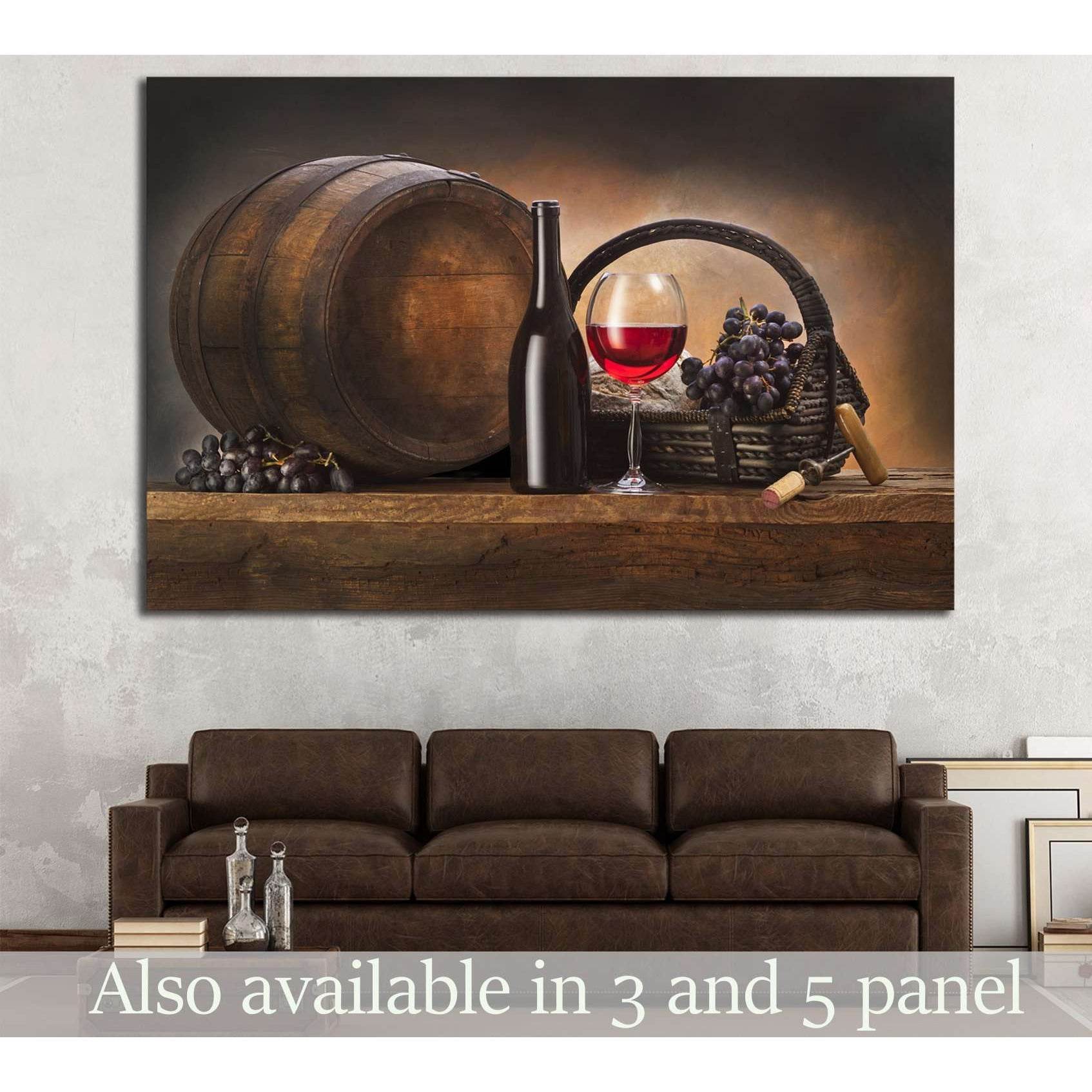 Wine №3438 Ready to Hang Canvas Print - Zellart Canvas Prints ALL_Products, s-3438