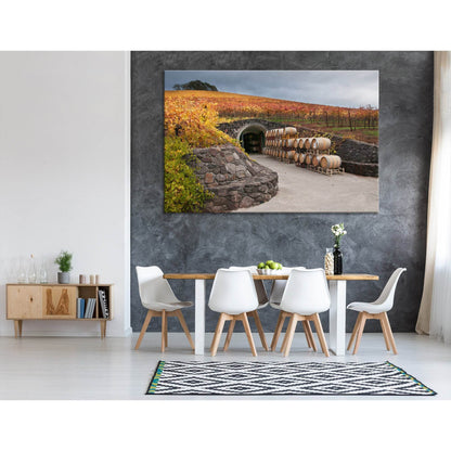 Wine Barrels And The Cave №04210 Ready to Hang Canvas Print - Zellart Canvas Prints ALL_Products