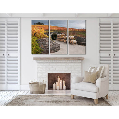 Wine Barrels And The Cave №04210 Ready to Hang Canvas Print - Zellart Canvas Prints ALL_Products