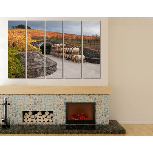 Wine Barrels And The Cave №04210 Ready to Hang Canvas Print - Zellart Canvas Prints ALL_Products