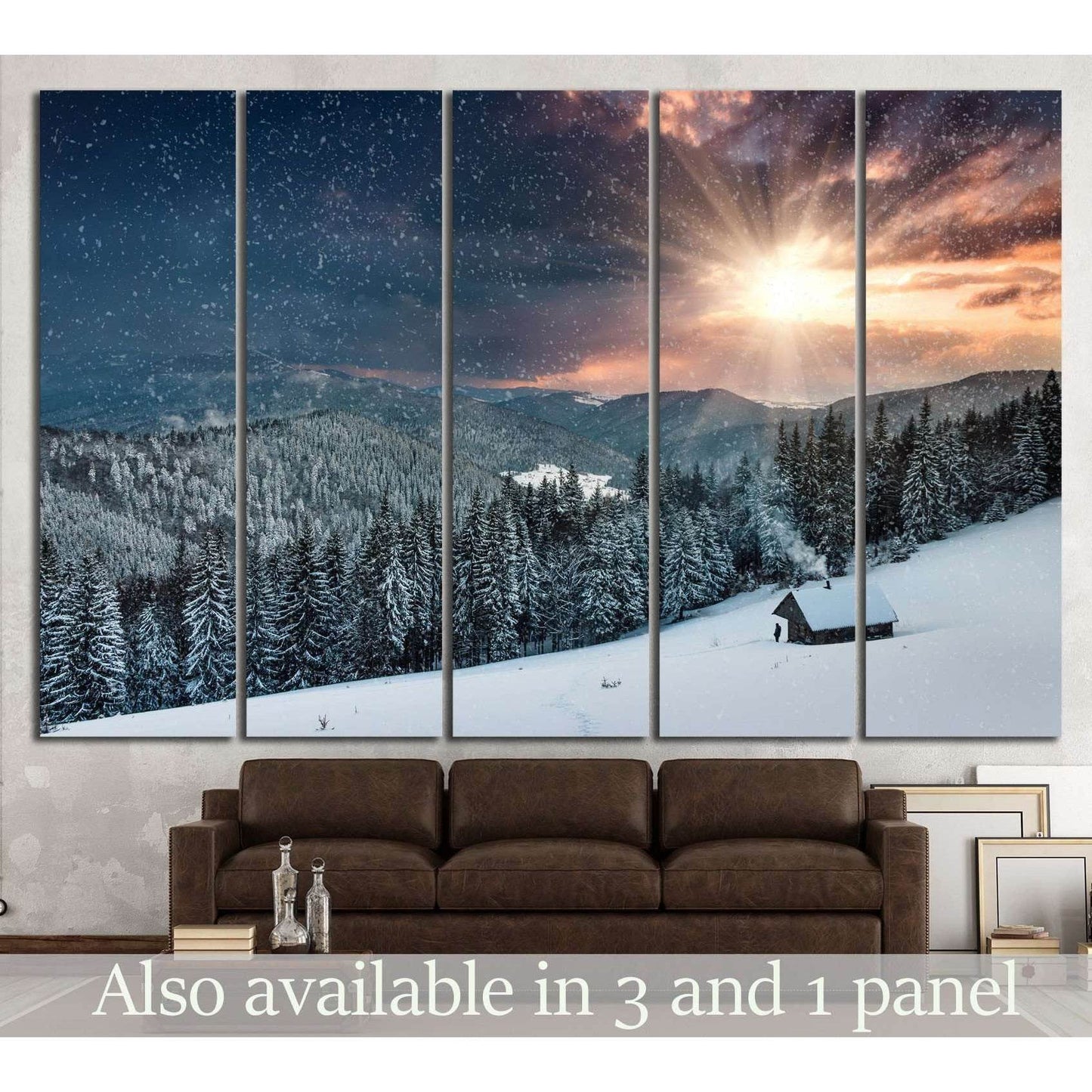 Winter evening №603 Ready to Hang Canvas Print - Zellart Canvas Prints ALL_Products, s-603