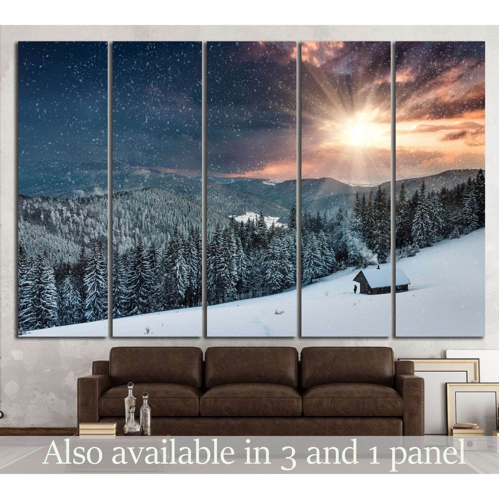 Winter evening №603 Ready to Hang Canvas Print - Zellart Canvas Prints ALL_Products, s-603