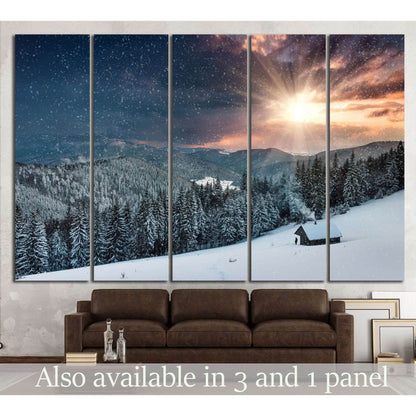 Winter evening №603 Ready to Hang Canvas Print - Zellart Canvas Prints ALL_Products, s-603