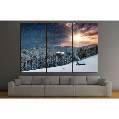 Winter evening №603 Ready to Hang Canvas Print - Zellart Canvas Prints ALL_Products, s-603