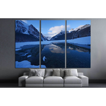 winter morning at lake louise with snow №3075 Ready to Hang Canvas Print - Zellart Canvas Prints ALL_Products, s-3075