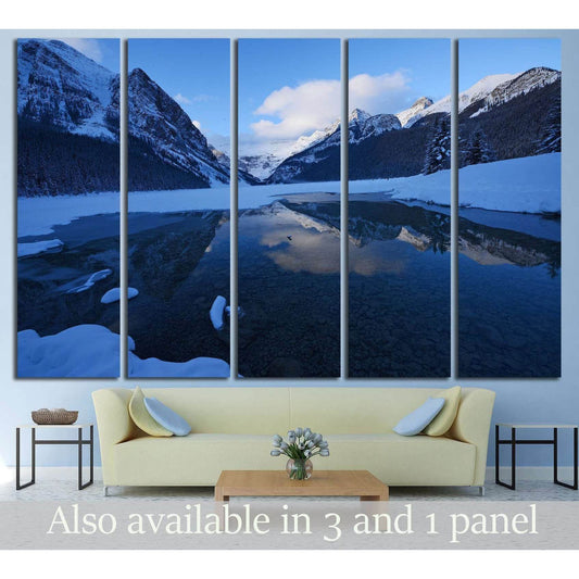 winter morning at lake louise with snow №3075 Ready to Hang Canvas Print - Zellart Canvas Prints ALL_Products, s-3075