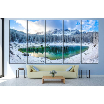 Winter mountain lake №718 Ready to Hang Canvas Print - Zellart Canvas Prints ALL_Products, s-718