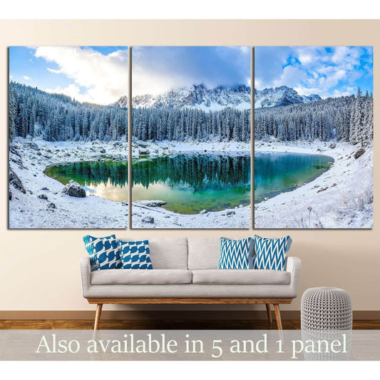 Winter mountain lake №718 Ready to Hang Canvas Print - Zellart Canvas Prints ALL_Products, s-718