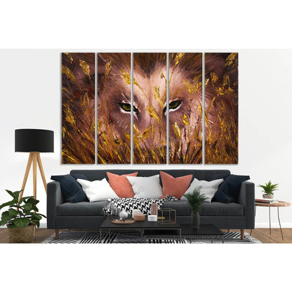 Wolves Eyes Behind Grass On Canvas №SL594 Ready to Hang Canvas Print - Zellart Canvas Prints 0new, ALL_Products, Oil Painting Wall Art