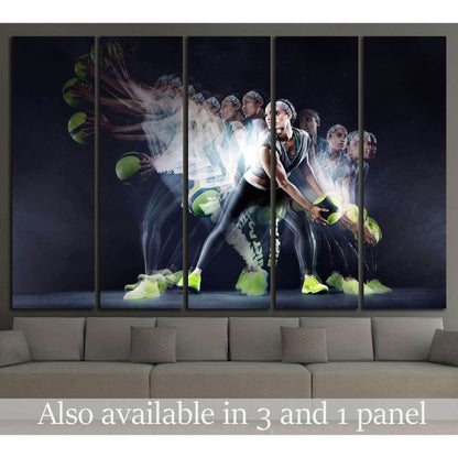 Woman Training, Basketball, Valleyball №1463 Ready to Hang Canvas Print - Zellart Canvas Prints ALL_Products, s-1463