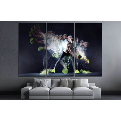 Woman Training, Basketball, Valleyball №1463 Ready to Hang Canvas Print - Zellart Canvas Prints ALL_Products, s-1463