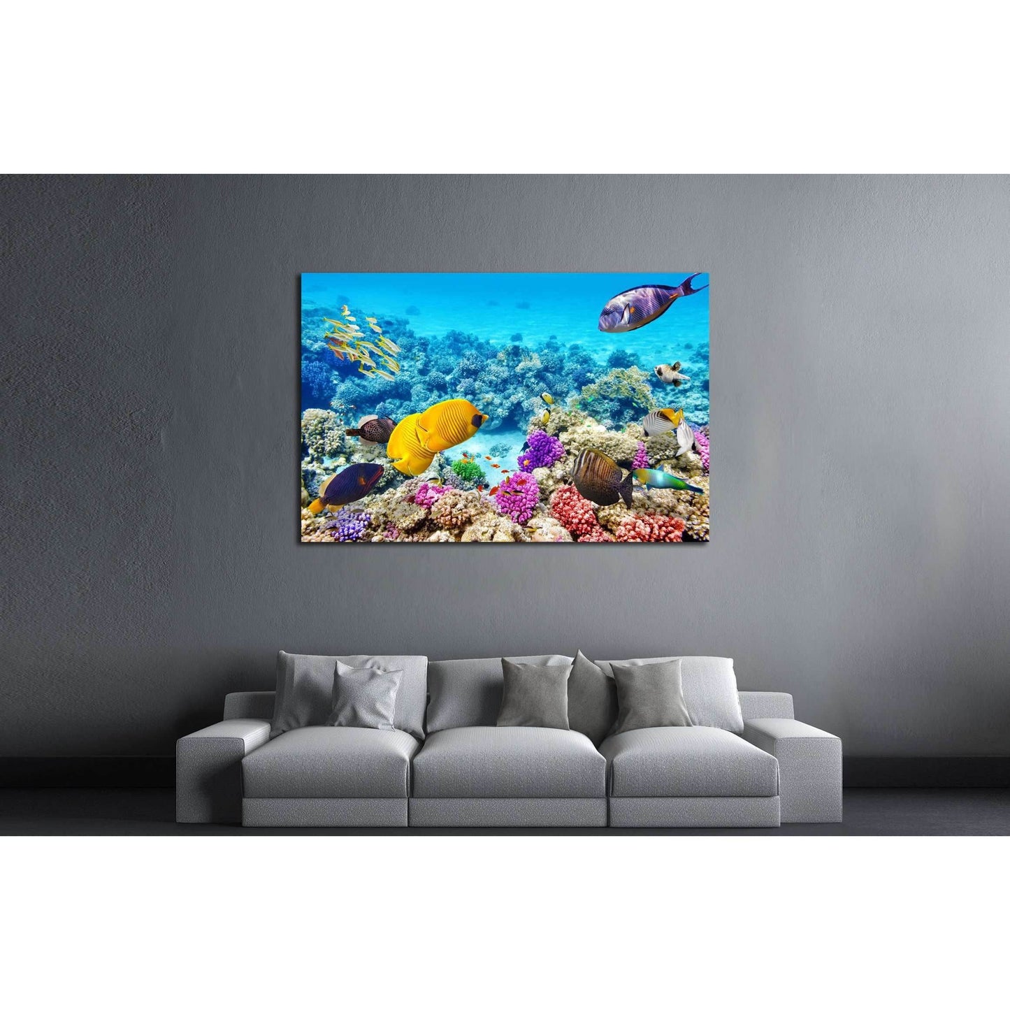 Wonderful and beautiful underwater world with corals and tropical fish №3066 Ready to Hang Canvas PrintCanvas art arrives ready to hang, with hanging accessories included and no additional framing required. Every canvas print is hand-crafted, made on-dema