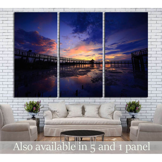 Wooden Bridge at Khao Sam Roi Yod National Park, Prachuap Khiri Khan province, Thailand №2157 Ready to Hang Canvas Print - Zellart Canvas Prints ALL_Products, s-2157