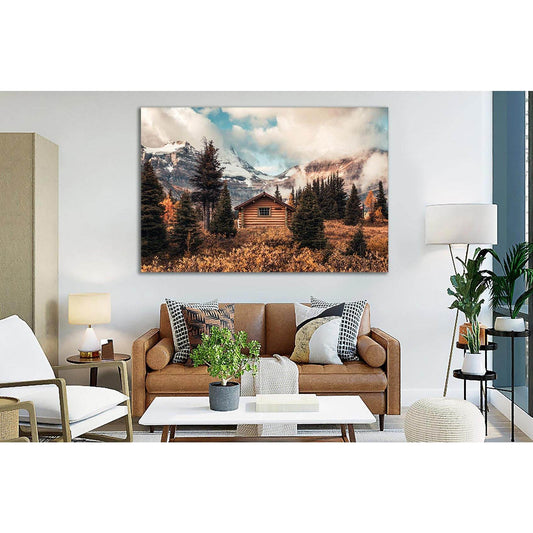 Wooden Hut In Autumn Forest №Sl34 Ready to Hang Canvas Print - Zellart Canvas Prints 0new, ALL_Products, Nature & Landscapes Canvas Print