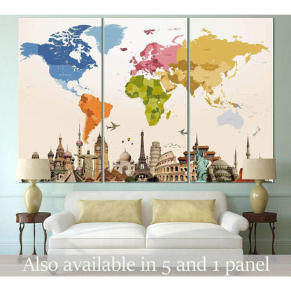World Map №109 Ready to Hang Canvas Print - Zellart Canvas Prints ALL_Products, wd-108
