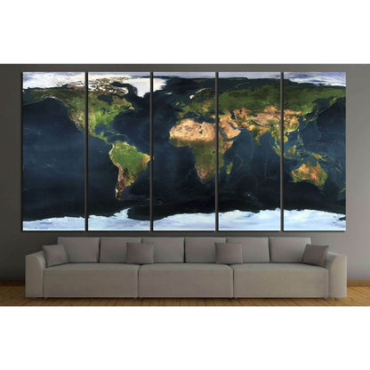 World map №1453 Ready to Hang Canvas Print - Zellart Canvas Prints ALL_Products, s-1453